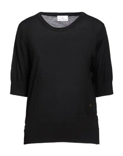 Conte Of Florence Woman Sweater Black Size Xl Merino Wool