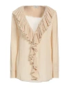 Conte Of Florence Woman Sweater Camel Size M Polyamide, Viscose, Wool, Cashmere In Sand