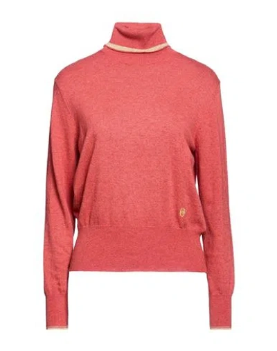 Conte Of Florence Woman Turtleneck Rust Size L Polyamide, Viscose, Wool, Cashmere In Multi