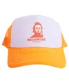 Contenders Clothing Men's And Women's White/orange Halloween Myers Face Trucker Hat In Neutral