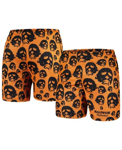 Contenders Clothing Men's Orange Halloween Mask Off Mesh Active Shorts