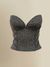 Contessa Mills Aconitum Structured Elegant Wool And Silk Lined Corset In Gray