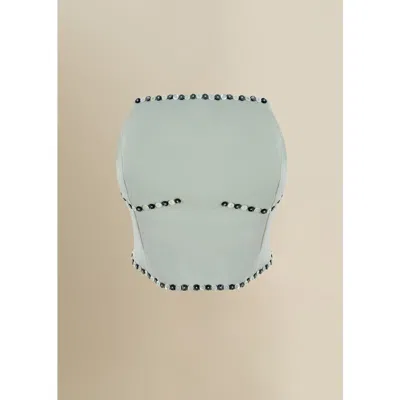 Contessa Mills Benjamin Fitted Stretch Bustier Top In Green