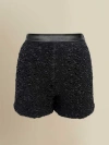 Contessa Mills Blair Whimsical Lambskin-trimmed Novelty Shorts In Black