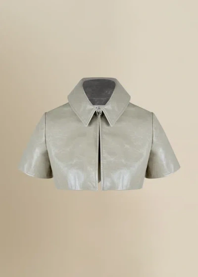 Contessa Mills Circe Shiny Leather Cropped Bolero In Gold