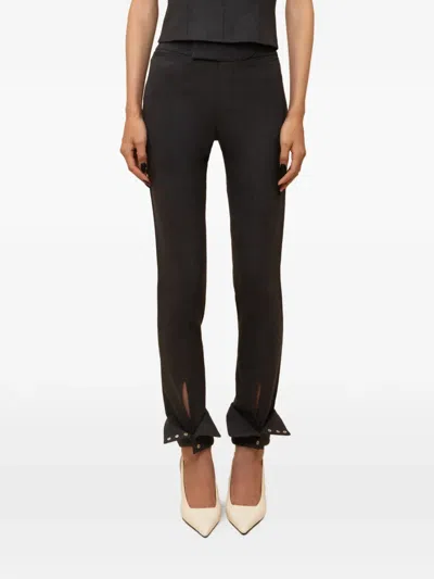 Contessa Mills Cora Button-cuff Trousers In Black