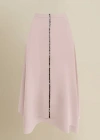Contessa Mills Coraline Flowing Brushed Satin Maxi Skirt In Pink