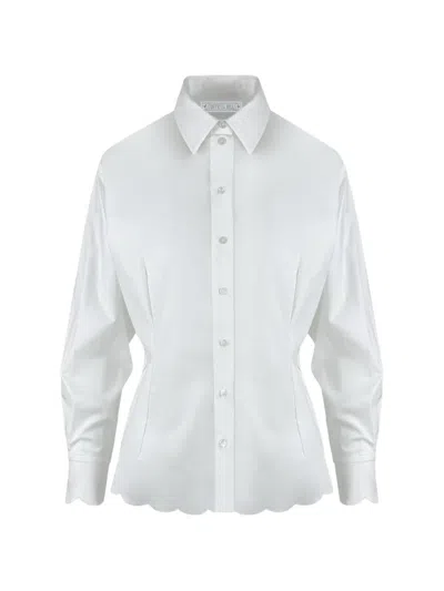 Contessa Mills Doll Relaxed Bow-detail Oxford Dress Shirt In White