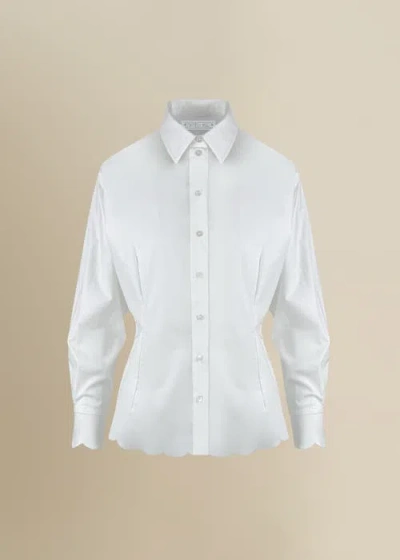 Contessa Mills Doll Relaxed Bow-detail Oxford Dress Shirt In White