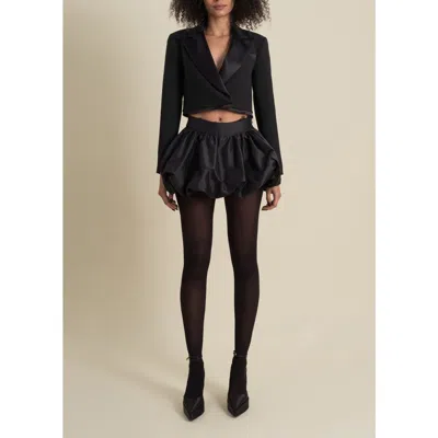 Contessa Mills Good Flared Taffeta Mini Puff Skirt In Black