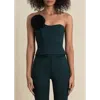 Contessa Mills Helix Form-fitting Stretch Wool Top In Black