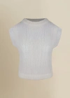 Contessa Mills Laissez Soft Alpaca Lace-layered Sweater Vest In Gray