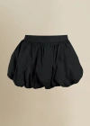 Contessa Mills Linen Good Structured Stretch Mini Puff Skirt In Black