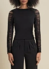 Contessa Mills Medusa Fitted Hand-dyed Fringe Stretch Crepe Top In Black