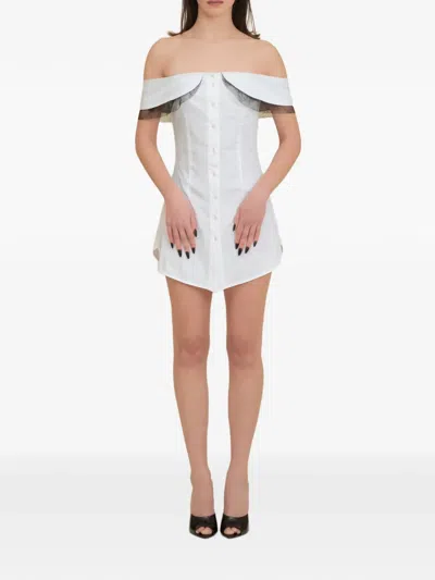 Contessa Mills Peter Lace-trim Poplin Dress In White