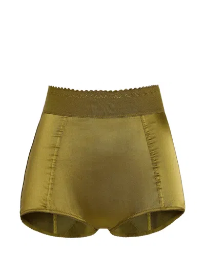 Contessa Mills Seraphim High-waisted Knickers In Green