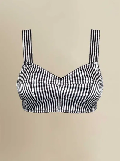 Contessa Mills Seraphim Satin Striped Adjustable Bralette In Multi