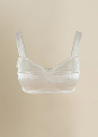 Contessa Mills Seraphim Stretch Satin Comfort Bralette In White