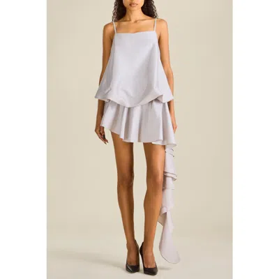 Contessa Mills Todd Adjustable Strap Bubble Camisole Top In Silver