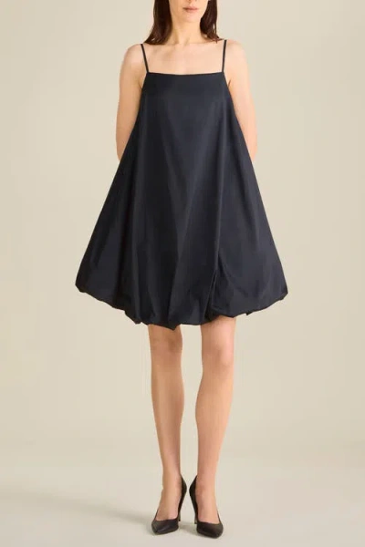 Contessa Mills Todd Adjustable Strap Bubble Mini Dress In Black