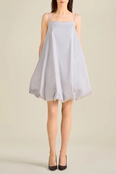 Contessa Mills Todd Adjustable Strap Bubble Mini Dress In Silver