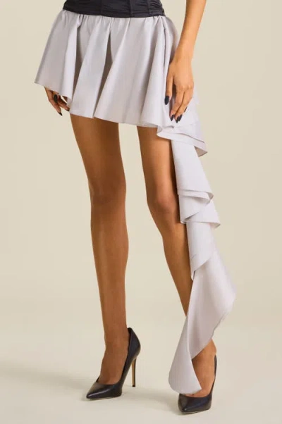 Contessa Mills Todd Gathered Asymmetric Mini Skirt In Silver