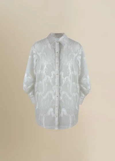 CONTESSA MILLS CONTESSA MILLS WICCA SHEER OVERSIZED EMBROIDERED TULLE DRESS