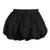 Contessa Mills Linen Good Structured Stretch Mini Puff Skirt In Black