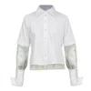 Contessa Mills Aradia Collared Cotton Poplin Shirt In Green/white