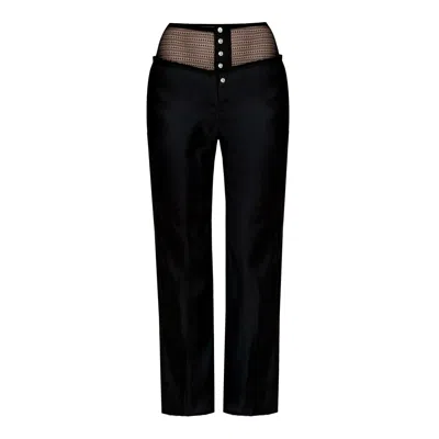 Contessa Mills Women's Linen Laissez Pant In Black