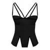 Contessa Mills Madeleine Fitted Corset-inspired Poplin Top In Black