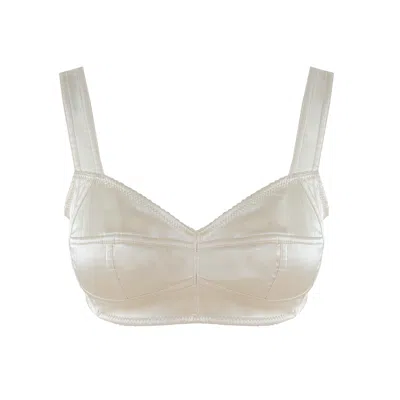 Contessa Mills Women's Neutrals / Gold / White Seraphim Bra In Champagne In Gold/white