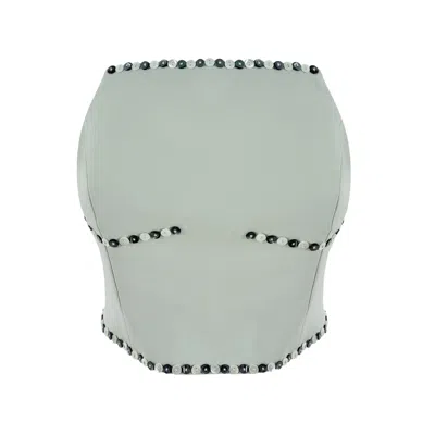 Contessa Mills Women's Neutrals / Green / Grey Benjamin Bustier Top In Green/grey