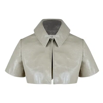 Contessa Mills Women's Neutrals / Green / Grey Circe Bolero In Sage In Green/grey
