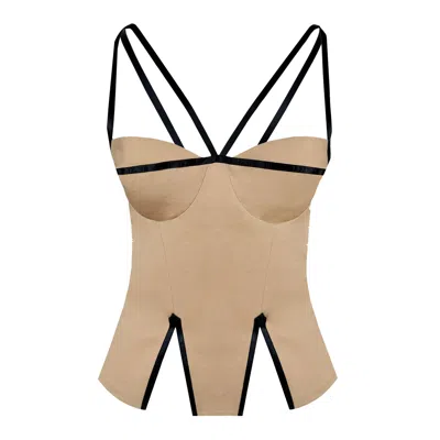 Contessa Mills Women's Neutrals Madeleine Top In Tan In Brown