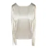Contessa Mills Mane Shiny Triacetate Top In White