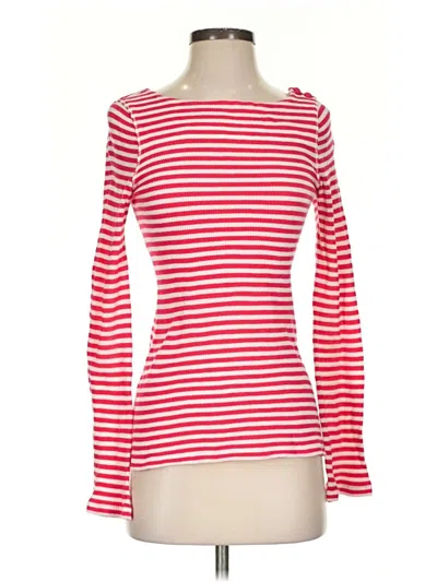 Pre-owned Context Long Sleeve Top Red Boatneck Tops