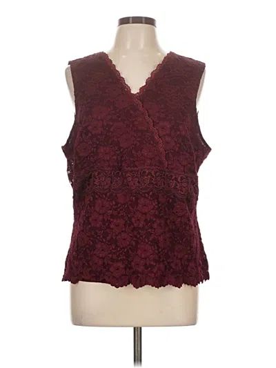 Pre-owned Context Sleeveless Blouse In Burgundy