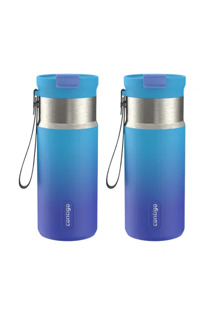 Contigo 16-ounce Dualsip Kids Compact Water Bottle, Pack Of 2 In Blue