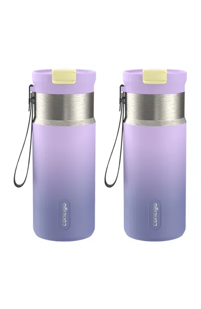 Contigo 16-ounce Dualsip Kids Compact Water Bottle, Pack Of 2 In Purple