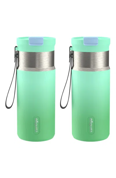 Contigo 16-ounce Dualsip Kids Compact Water Bottle, Pack Of 2 In Green
