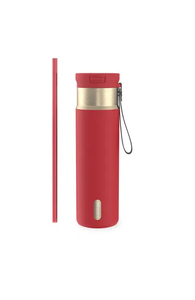 Contigo Snapseal 24 oz Leakproof Stainless Steel Bottle With Carrying Strap And Reusable Straw In Red