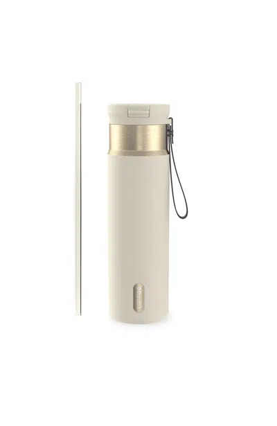 Contigo Snapseal 24 oz Leakproof Stainless Steel Bottle With Carrying Strap And Reusable Straw In Neutral