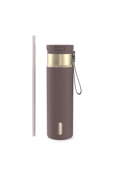 Contigo Snapseal 24 oz Leakproof Stainless Steel Bottle With Carrying Strap And Reusable Straw In Brown