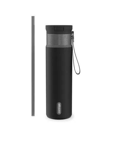 Contigo Snapseal 24 Oz. Stainless Steel Straw Water Bottle In Black
