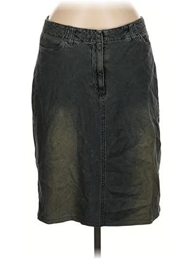 Pre-owned Contour Denim Skirt In Gray