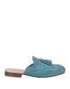 Contre-allée Woman Mules & Clogs Turquoise Size 8 Straw In Blue