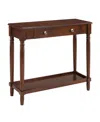 Convenience Concepts 11.75" Wood French Country Manor No Tools 1-drawer Hall Entryway Table In Brown