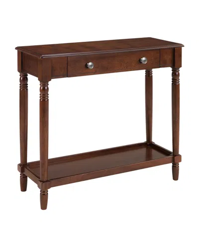 Convenience Concepts 11.75" Wood French Country Manor No Tools 1-drawer Hall Entryway Table In Brown