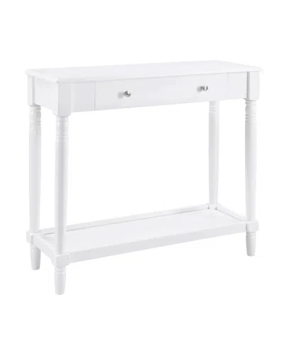 Convenience Concepts 11.75" Wood French Country Manor No Tools 1-drawer Hall Entryway Table In White